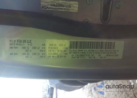 2016 Jeep Compass 75Th Anniversary из США, поврежденный, VIN 1C4NJDBB8GD737183